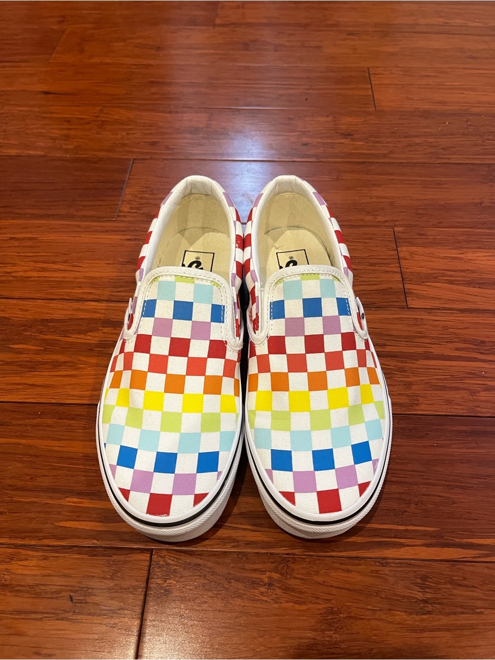 Rainbow Checkerboard vans